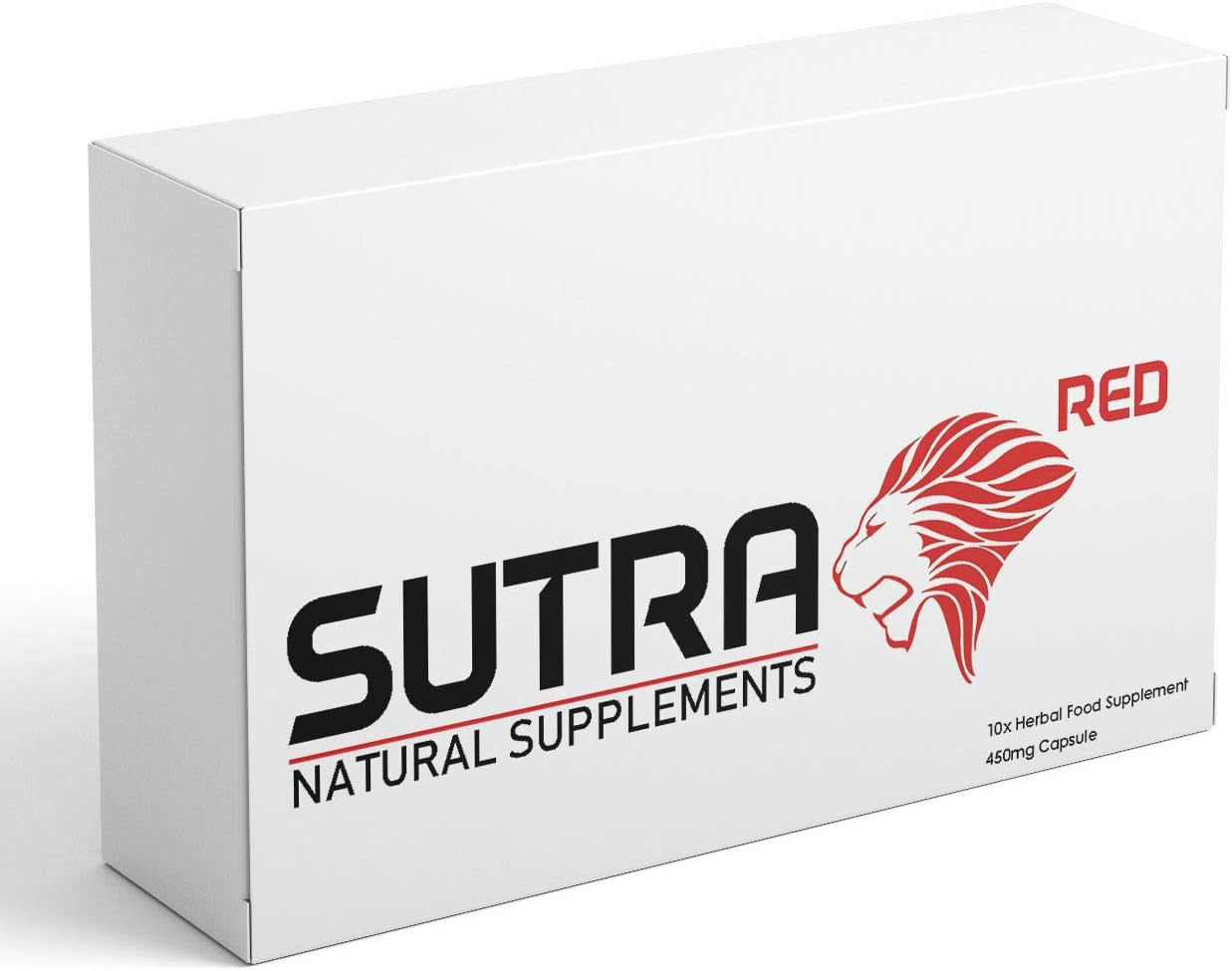 Ultra Strong Sutra Red - (10 Pack) New & Effective 450Mg Ginseng Complex Herbal Supplement for Men - Performance, Testosterone, Energy, Stamina & Endurance, 100% Natural