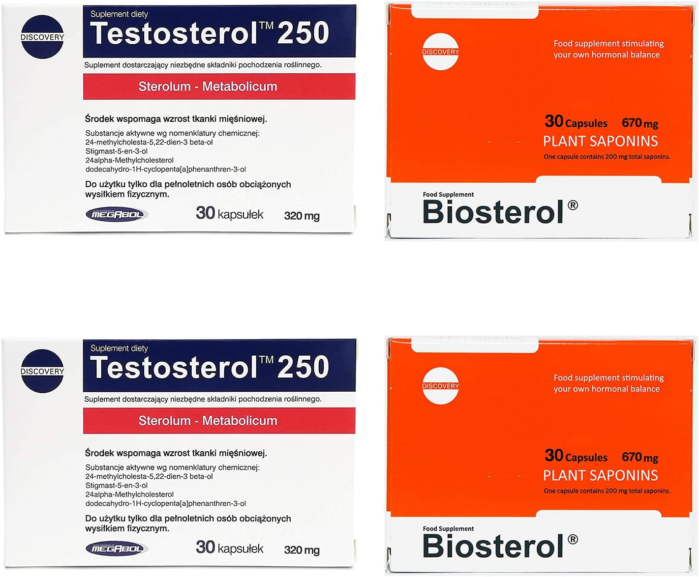 Real Pharm 2X TESTOSTEROL 250 + 2X BIOSTEROL COMBO !