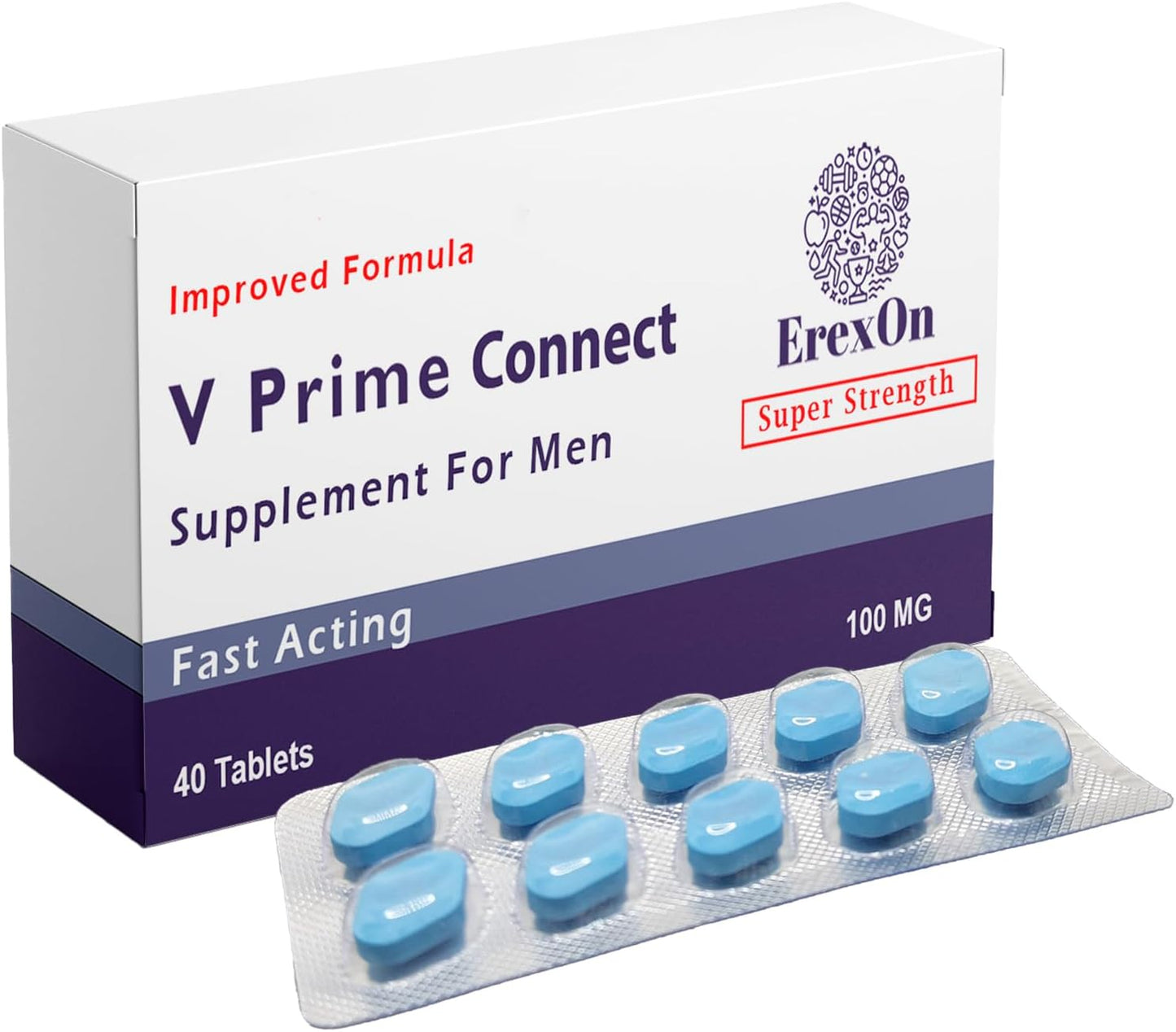 V Prime Connect 10 Tablets | 100Mg Herbal Supplement for Men | Men'S Vitality Support | Performance & Enhancement | Cordyceps Sinensis Ashwagandha Ginseng Maca Root Zinc