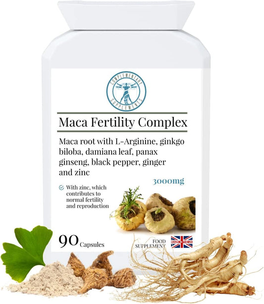 - 3000Mg High Strength Maca Fertility Complex for Men - Hormonal & Testosterone Balance - 3 Months Supply - 90 Capsules