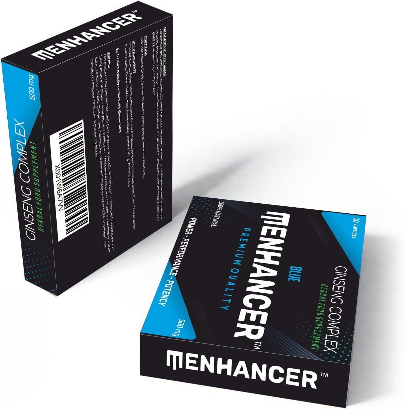 MENHANCER™ - Enhance Your Performance - Extra Strength Performance Enhancing Pills, Stamina Endurance Booster Blue Supplement Pills for Men - 10 Ginseng Capsules