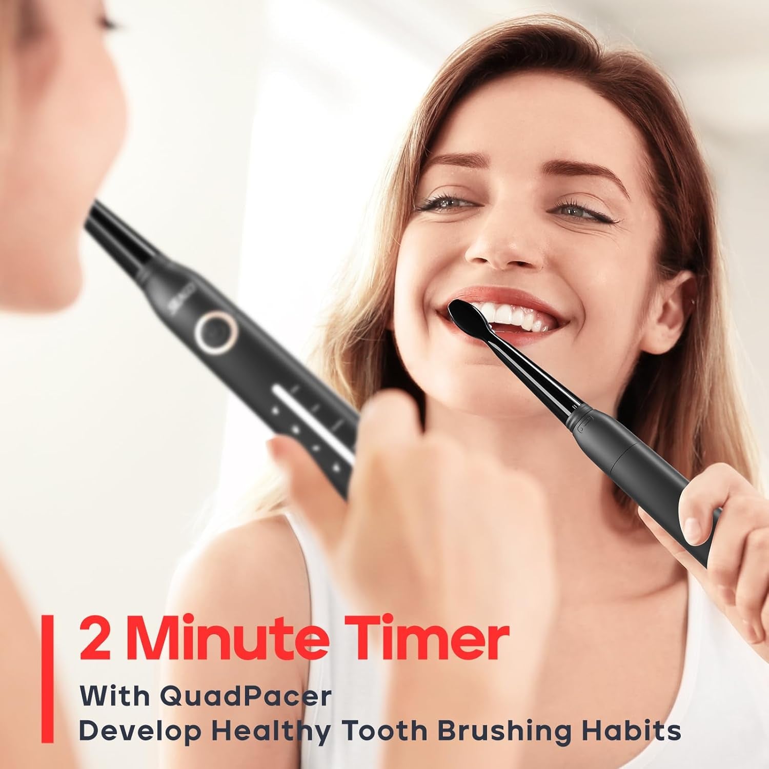 Seago Electric Toothbrush, Rechargeable Power Toothbrush with 8 Brush Heads, 40,000 VPM, 5 Cleaning Modes with Teeth Whitening, 30 Days Battery Life - Ideal for Adults & Kids, Sg-958(Black)