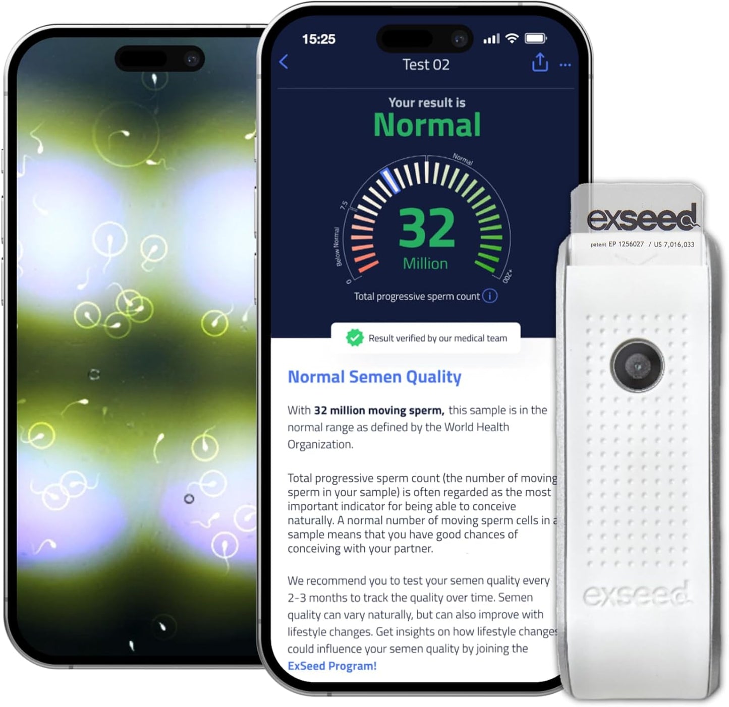 Exseed Completely-At-Home Male Fertility Test - Sperm Count, Progressive Movement & Volume with Home Sperm Test in 15 Minutes with Accurate Results Using Your Smartphone. 10-Test Kit.