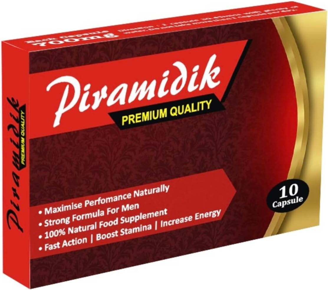 Ultra Strong NEW Piramidik - (10 Pack) New & Effective 700Mg Ginseng & MACA Complex Herbal Supplement for Men - Performance, Energy, Stamina & Endurance, 100% Natural