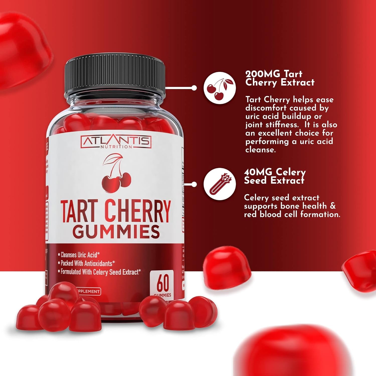 Tart Cherry 60 Gummies + Testosterone Booster 60 Gummies